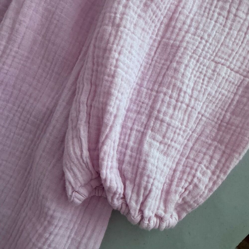 J. Crew Soft Gauze Frosty Lavender Pink Puff Long Sleeve Mini Dress Size S View 5